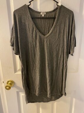 P.J. Salvage Charcoal V-Neck Short Sleeve Tee
